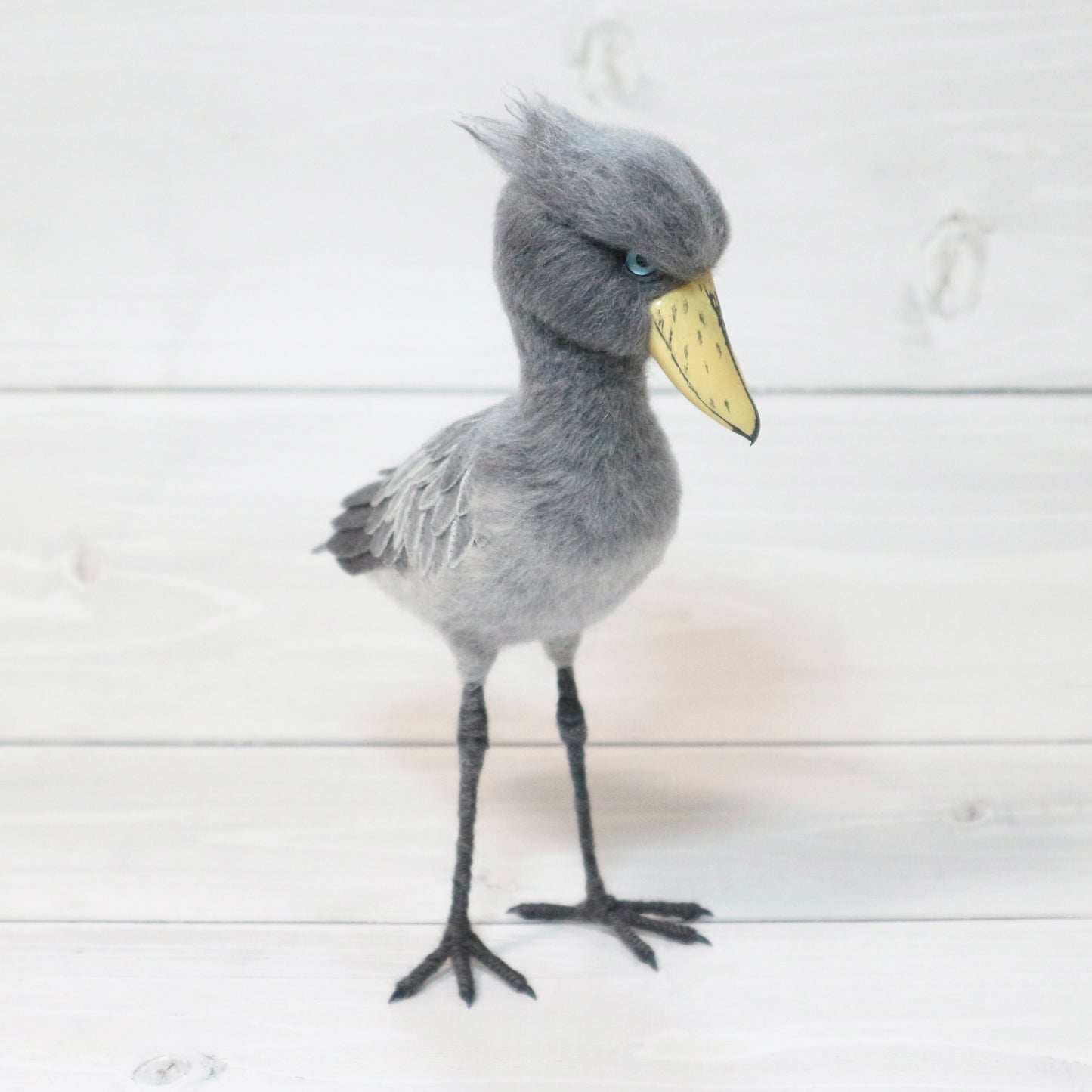 羊毛フェルトのハシビロコウ
