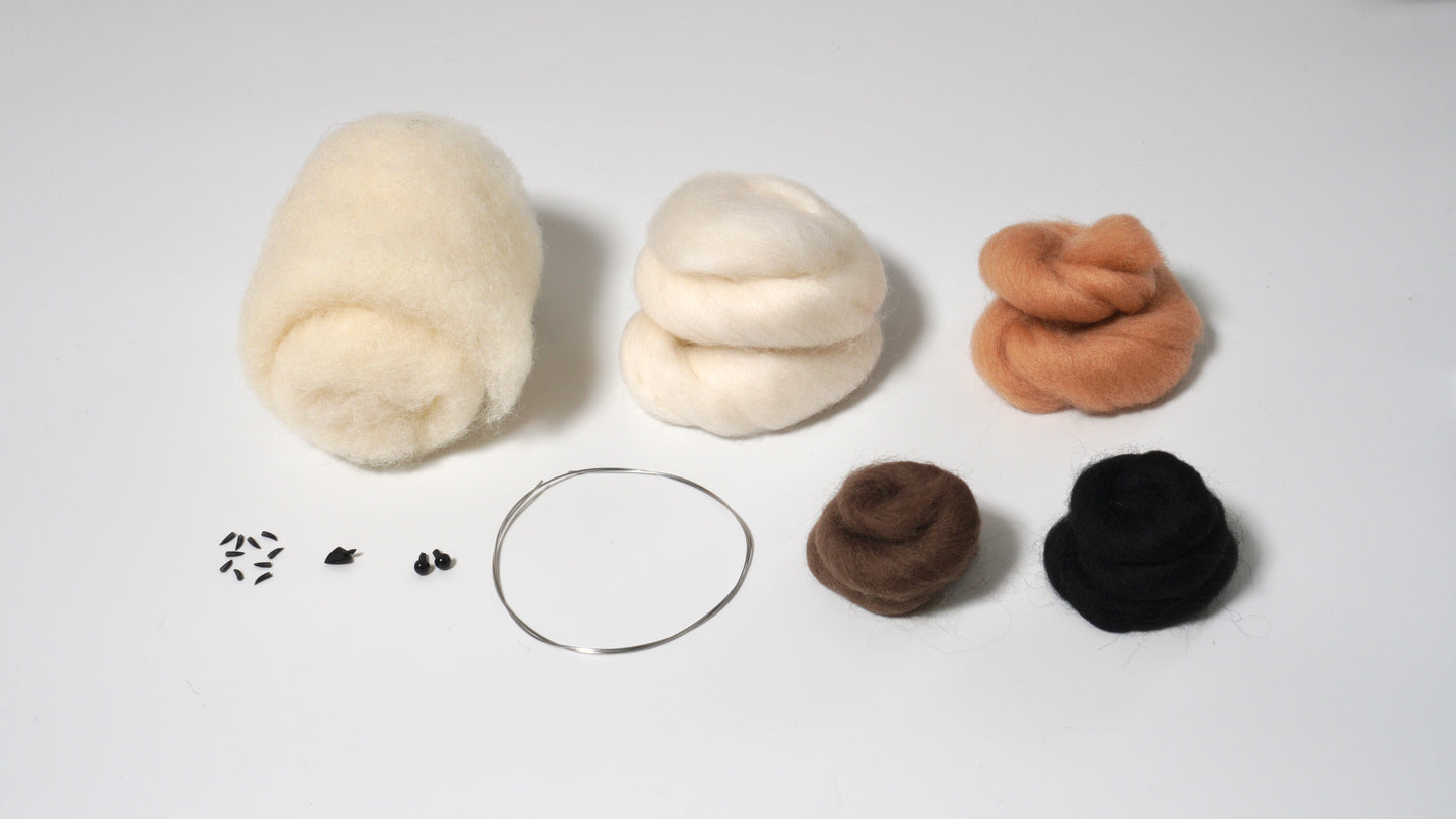 本物のようなシマエナガを作る羊毛フェルトリアル表現キット