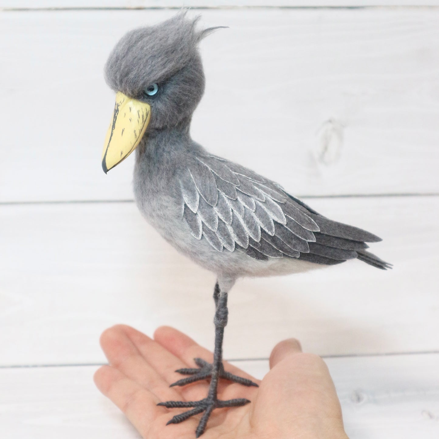 羊毛フェルトのハシビロコウ