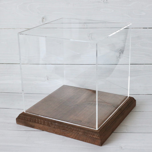 Acrylic case retro brown 200mm x 200mm x 200mm thickness 3mm