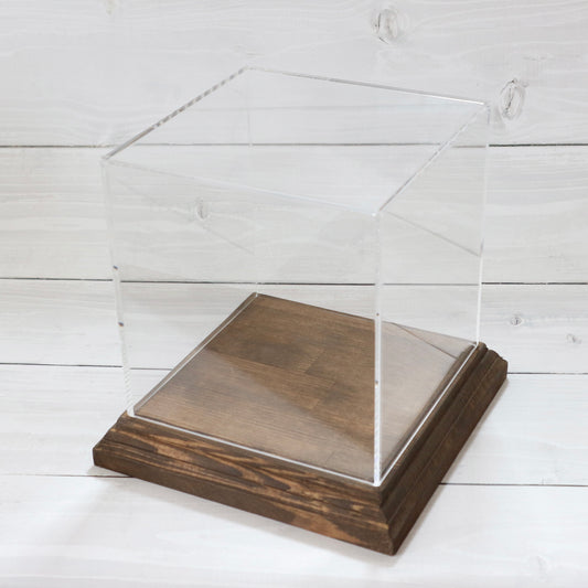 Acrylic case retro brown 150mm x 150mm x 150mm thickness 3mm